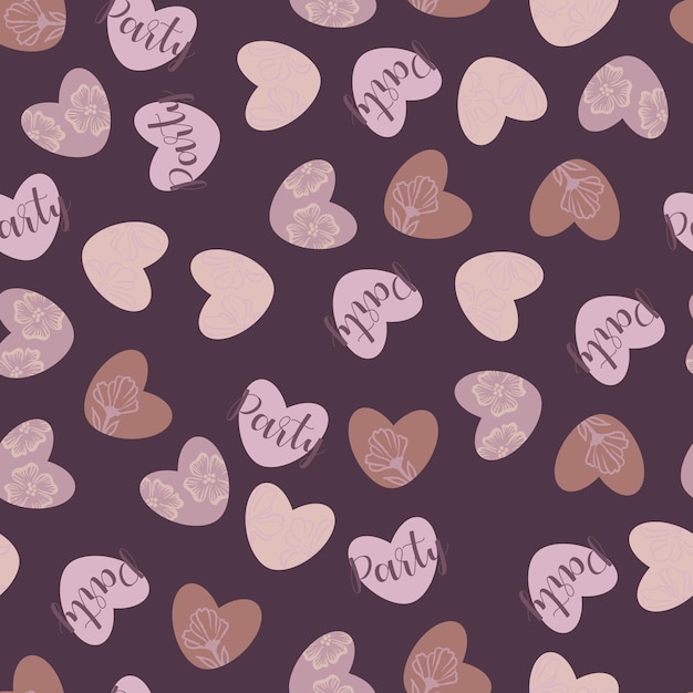 patrón sin costuras de corazones de diferentes colores papel de regalo de pared patrón simple papelería ilustración vectorial