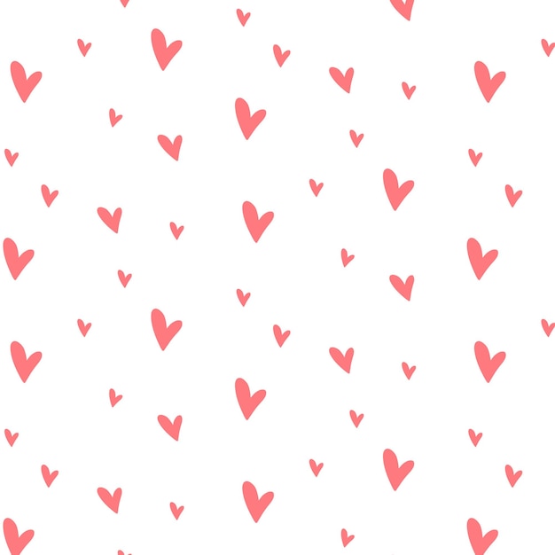 Patrón sin costuras con corazones Estilo de dibujos animados Impresión infantil con corazones Ilustración vectorial
