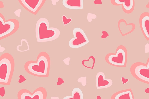 Patrón sin costuras con corazones Fondo lindo para el Día de San Valentín Ideal para envolver papel embalaje diseño textil