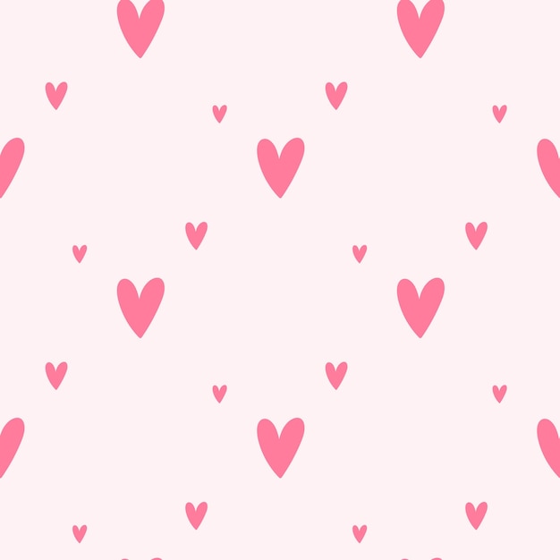 Patrón sin costuras con corazones fondo minimalista vectorial pastel día de San Valentín y amor