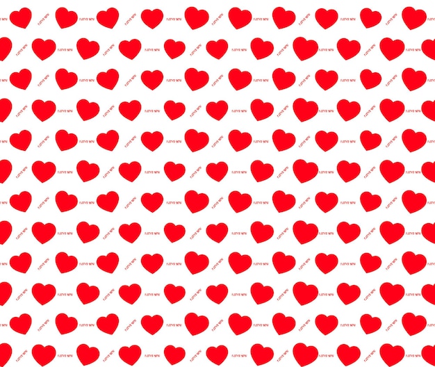 Patrón sin costuras de corazones rojos. ilustración vectorial