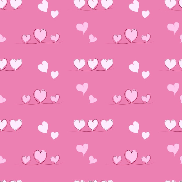 Patrón sin costuras con corazones sobre un fondo rosado impresión del día de San Valentín Ilustración vectorial