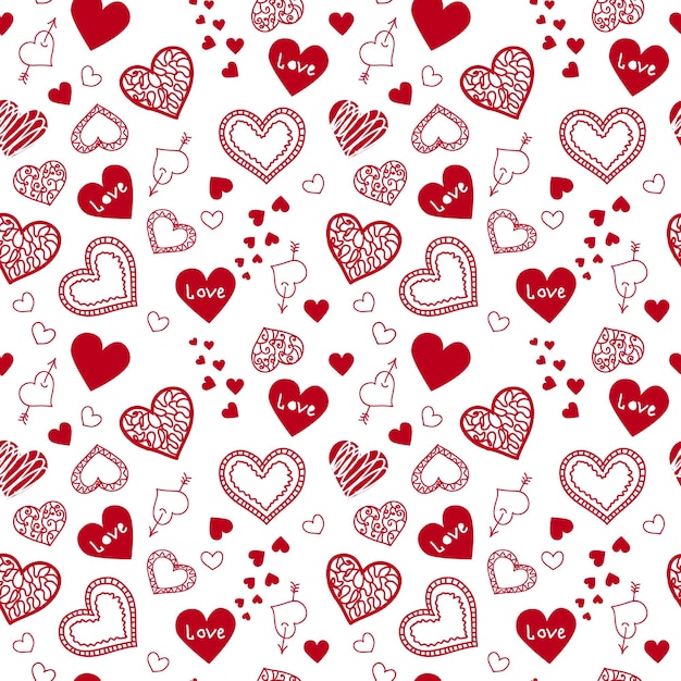 Patrón sin costuras con corazones