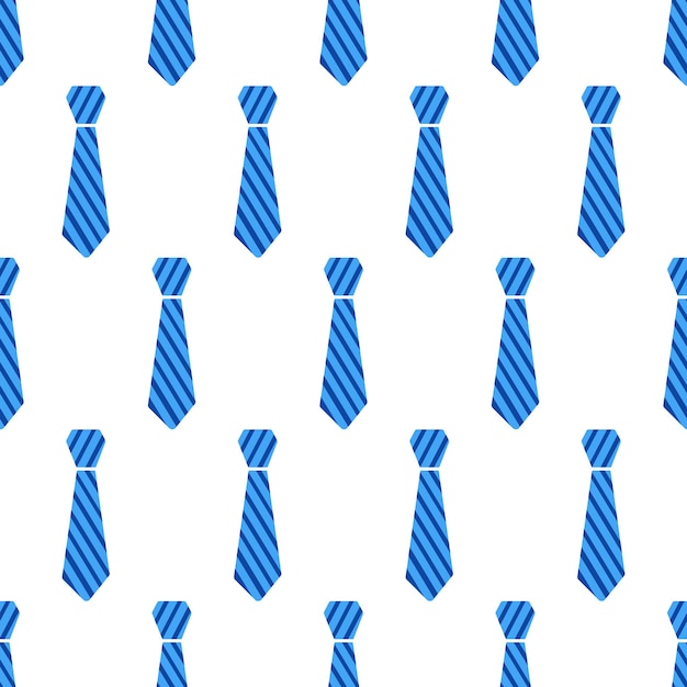 Patrón sin costuras con corbatas azules ilustración de vector de diseño de estilo plano aislado en blanco