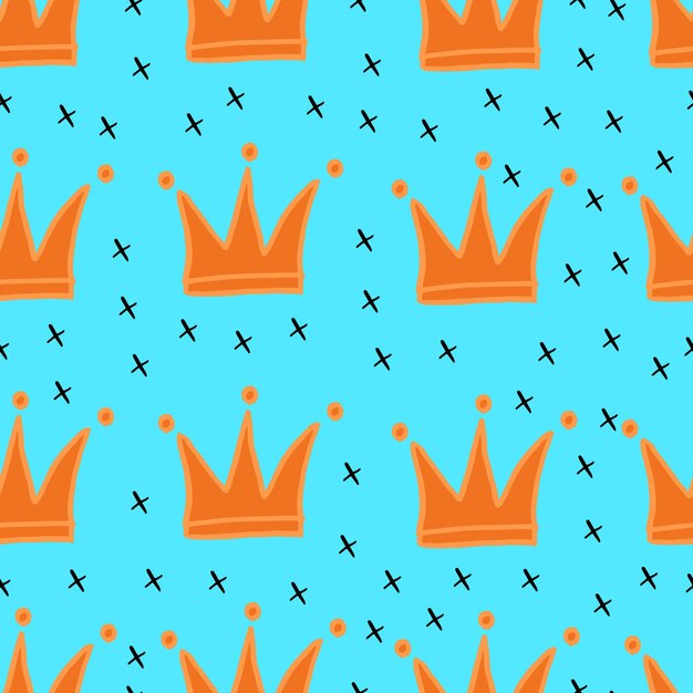 Patrón sin costuras de corona vectorial Para postales de papel de tela fondos de pantalla ropa páginas web e invitaciones