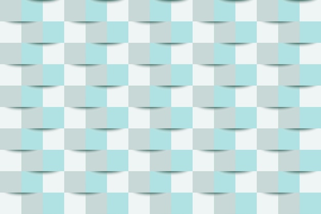 Patrón sin costuras cuadrado geométrico 3D abstracto con color turquesa y gris en fondo gris claro