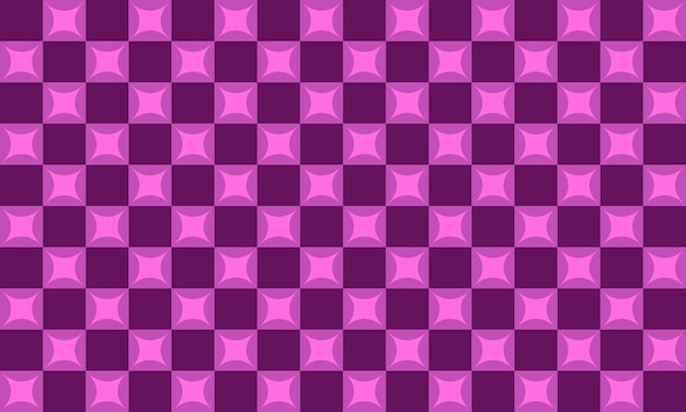 patrón sin costuras de cuadrados púrpuras y rosas con formas simples de estrellas