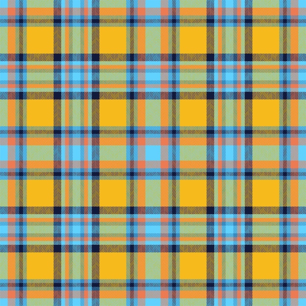 Patrón sin costuras a cuadros en amarillo Compruebe la textura de la tela Estampado textil vectorial