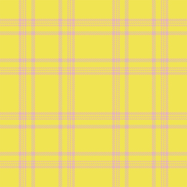Patrón sin costuras a cuadros en amarillo Compruebe la textura de la tela Estampado textil vectorial