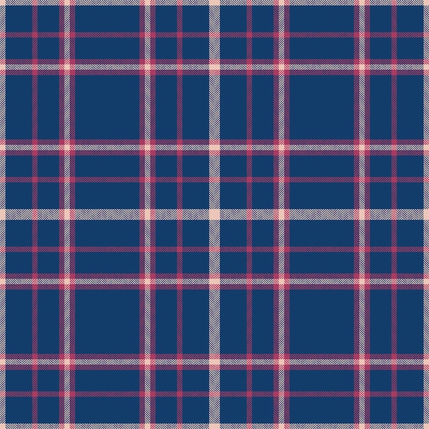 Patrón sin costuras a cuadros en azul Compruebe la textura de la tela Estampado textil vectorial
