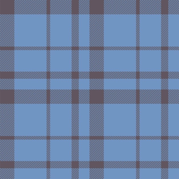 Patrón sin costuras a cuadros en azul Compruebe la textura de la tela Estampado textil vectorial