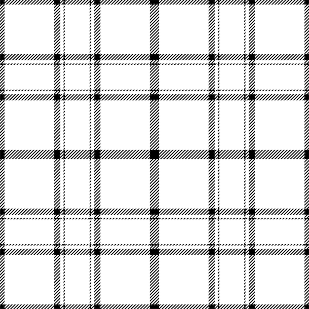 Patrón sin costuras a cuadros en blanco y negro Textura de tela a cuadros Estampado textil vectorial