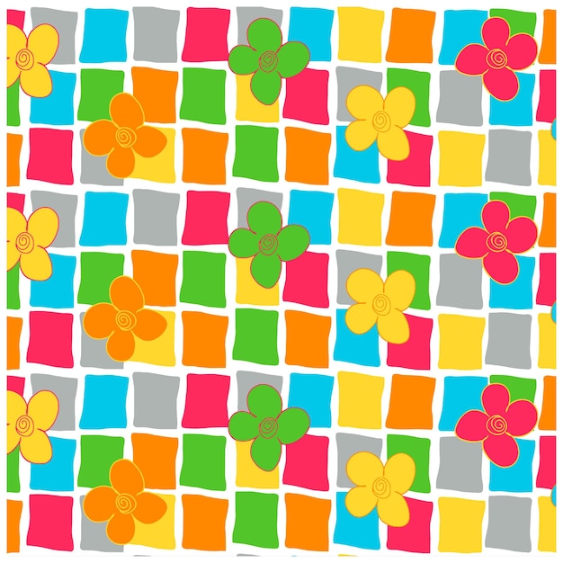patrón sin costuras a cuadros floral