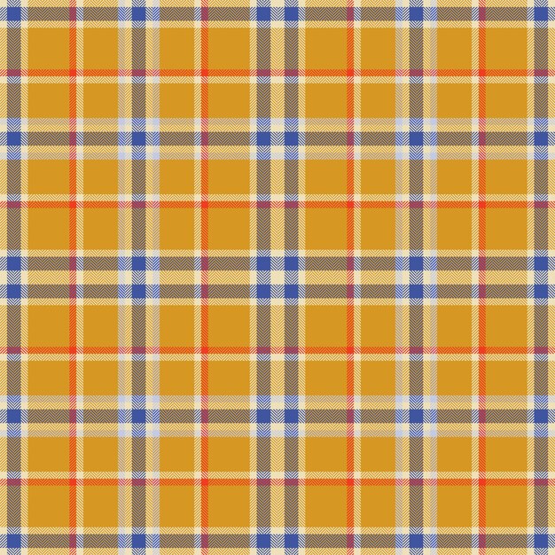 Patrón sin costuras a cuadros en naranja Textura de tela de cuadros Estampado textil vectorial