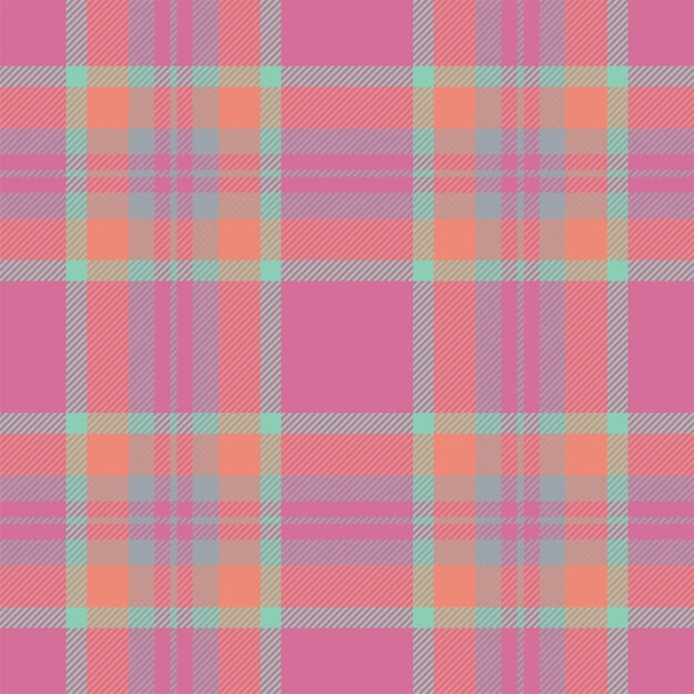 Patrón sin costuras en cuadros en rosa Compruebe la textura de la tela Impresión textil vectorial