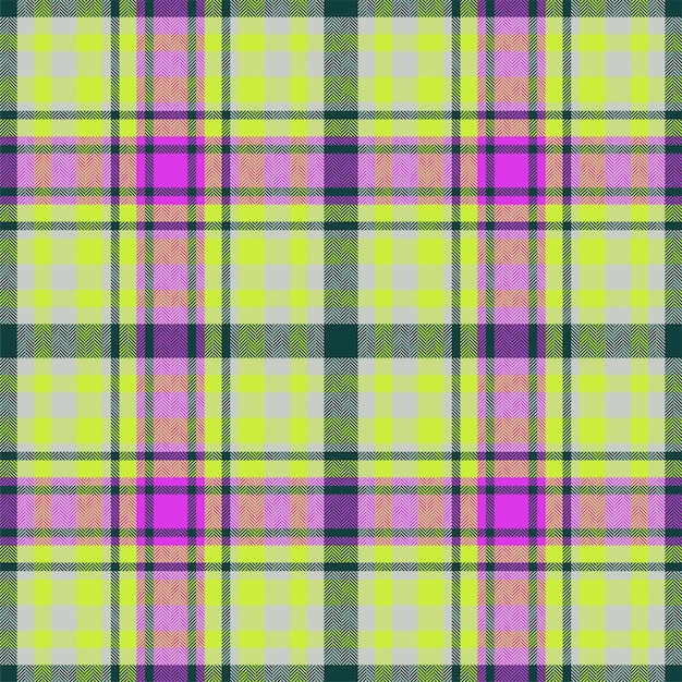 Patrón sin costuras a cuadros en verde Compruebe la textura de la tela Diseño de impresión textil vectorial