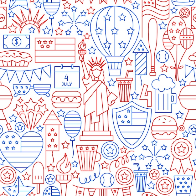 El patrón sin costuras del Día de la Independencia de los Estados Unidos