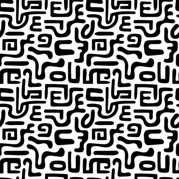 Patrón sin costuras dibujos abstractos rizos laberinto de fondo