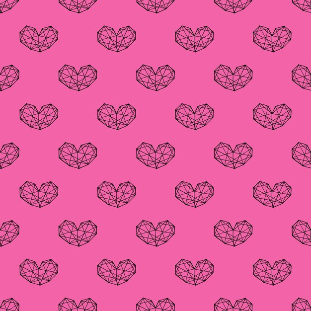 Patrón sin costuras con dibujos de corazón dibujados a mano para tarjetas de felicitación y telas de papel de embalaje de impresión decorativa