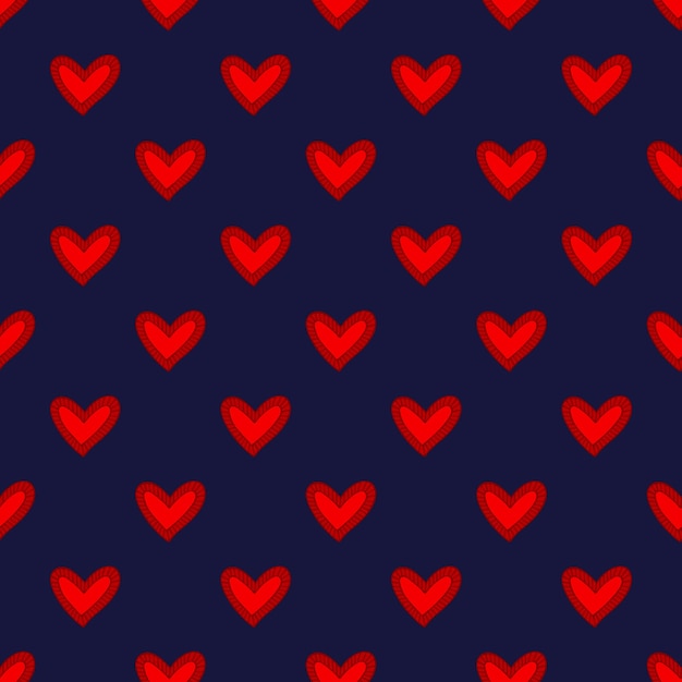 Patrón sin costuras con dibujos de corazón dibujados a mano para tarjetas de felicitación y telas de papel de embalaje de impresión decorativa