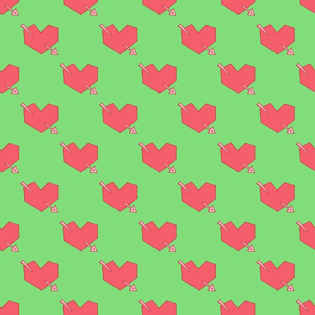 Patrón sin costuras con dibujos de corazón dibujados a mano para tarjetas de felicitación y telas de papel de embalaje de impresión decorativa