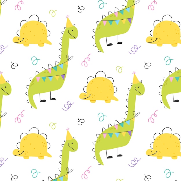 Vector patrón sin costuras con dinosaurios lindos patrón para niños con dino ilustración vectorial