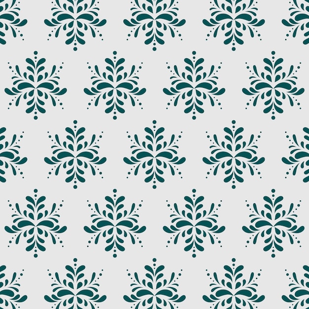 Patrón sin costuras con un diseño de inspiración floral azulado sobre un fondo gris claro