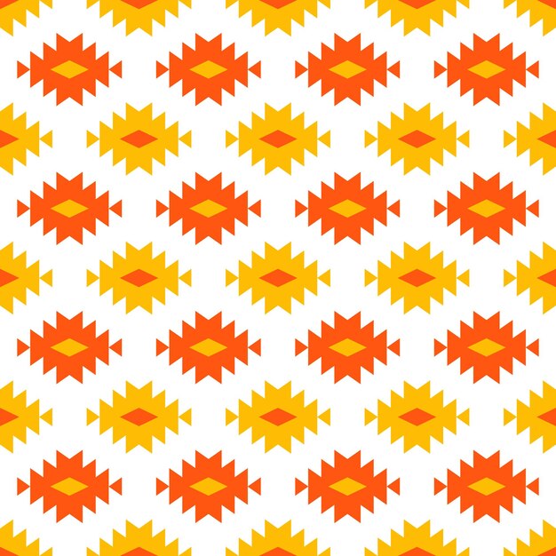 Patrón sin costuras con diseño de kilim naranja y amarillo.