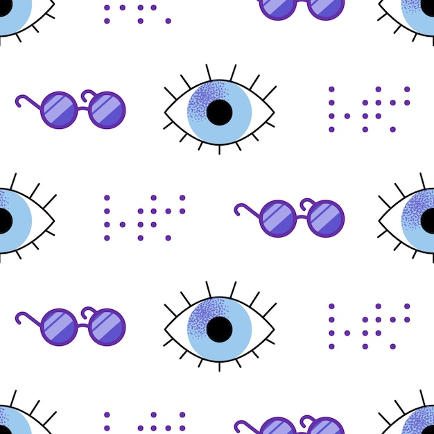 patrón sin costuras diversos ojos lenguaje de señas braille