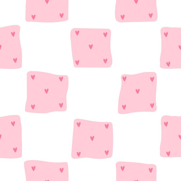 Patrón sin costuras con dominó y corazón Vector de fondo pastel Día de San Valentín y el amor