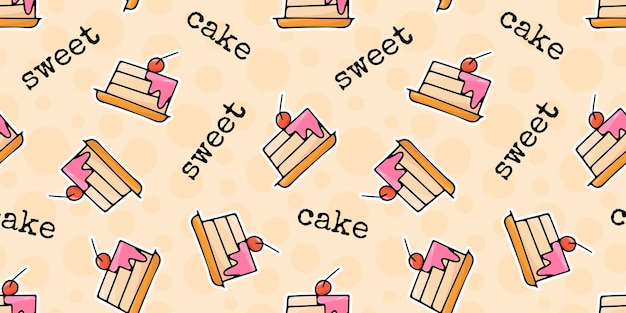 patrón sin costuras con dulces Imprime con pasteles vector patrón sin costura dibujo con helado patrón dulce fondo para helado papel tapiz para una pastelería