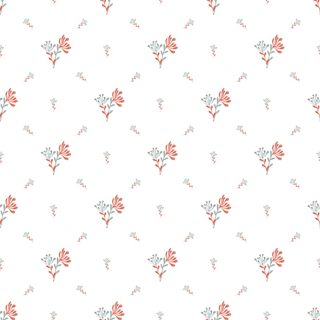 Un patrón sin costuras de una elegante ilustración floral sobre un fondo blanco