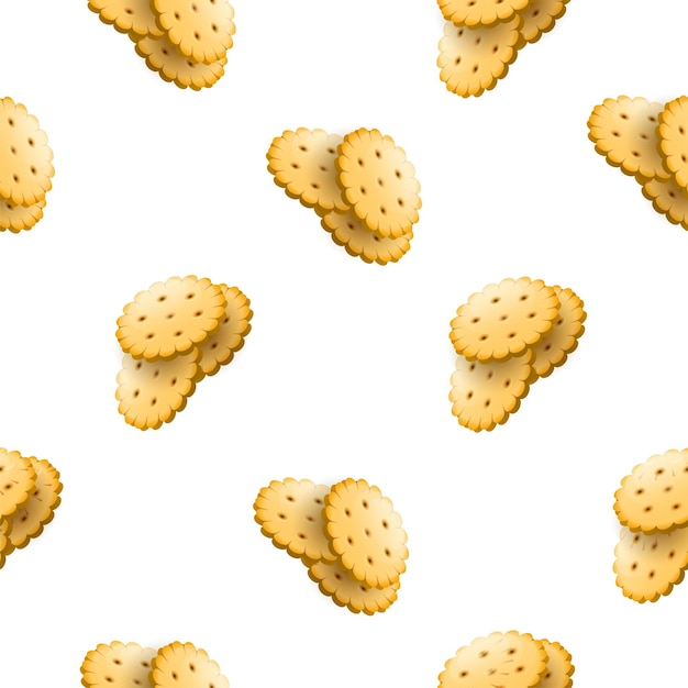 Patrón sin costuras Elementos abstractos Cookie Cracker Comida rápida Vector Diseño Estilo Fondo Illustrat