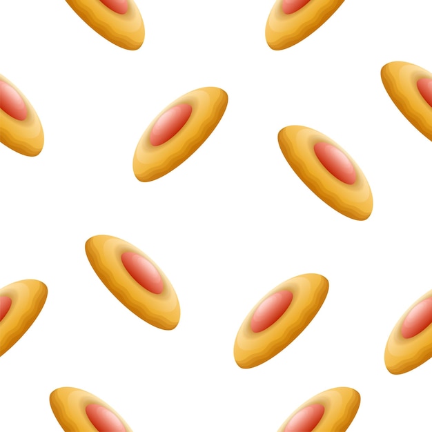 Patrón sin costuras Elementos abstractos Cookie Cracker Comida rápida Vector Diseño Estilo Fondo Illustrat