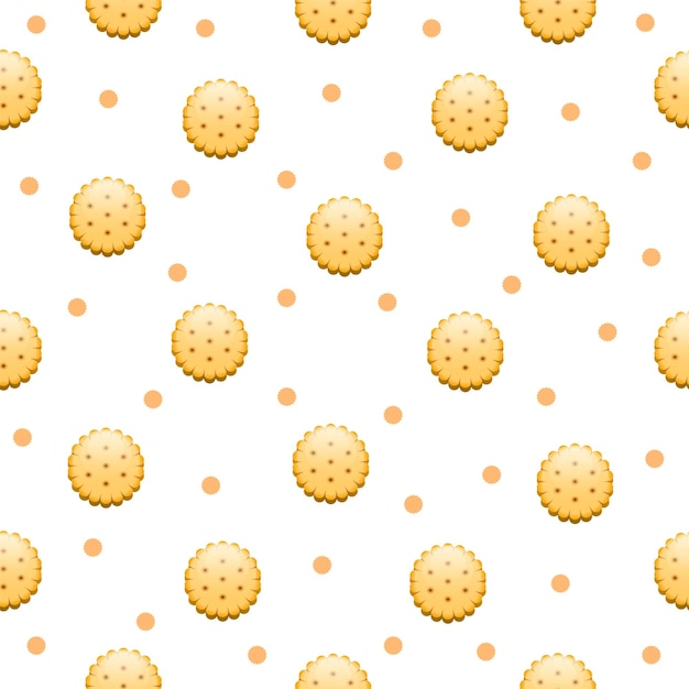 Patrón sin costuras Elementos abstractos Cookie Cracker Comida rápida Vector Diseño Estilo Fondo Illustrat