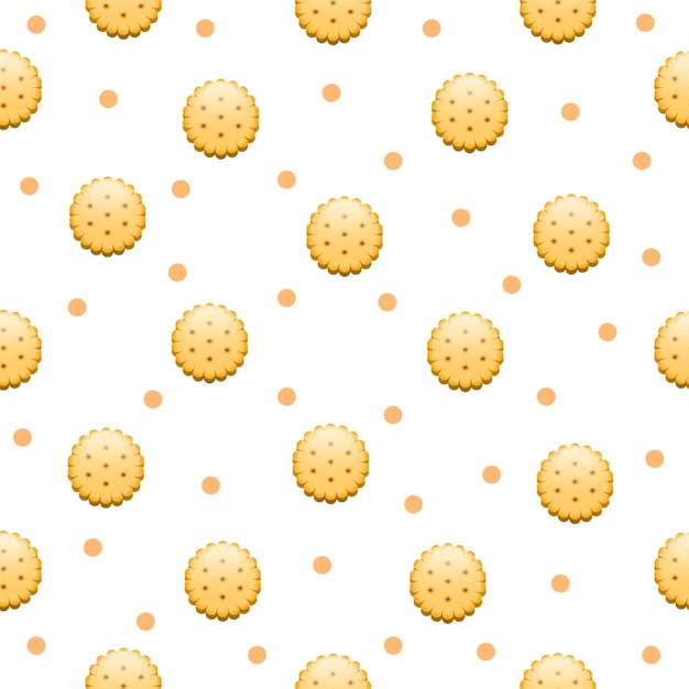 Patrón sin costuras elementos abstractos cookie cracker comida rápida vector diseño estilo fondo illustrat