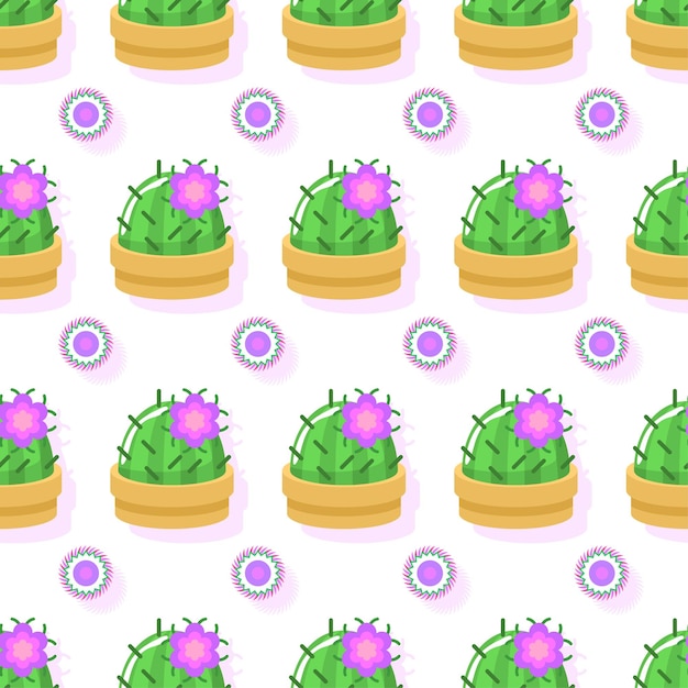 Patrón sin costuras Elementos abstractos Diferentes plantas de cactus Fondo de estilo de diseño vectorial botánico