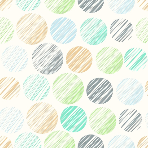 Patrón sin costuras con elementos de círculo dibujados a mano Polka dot back