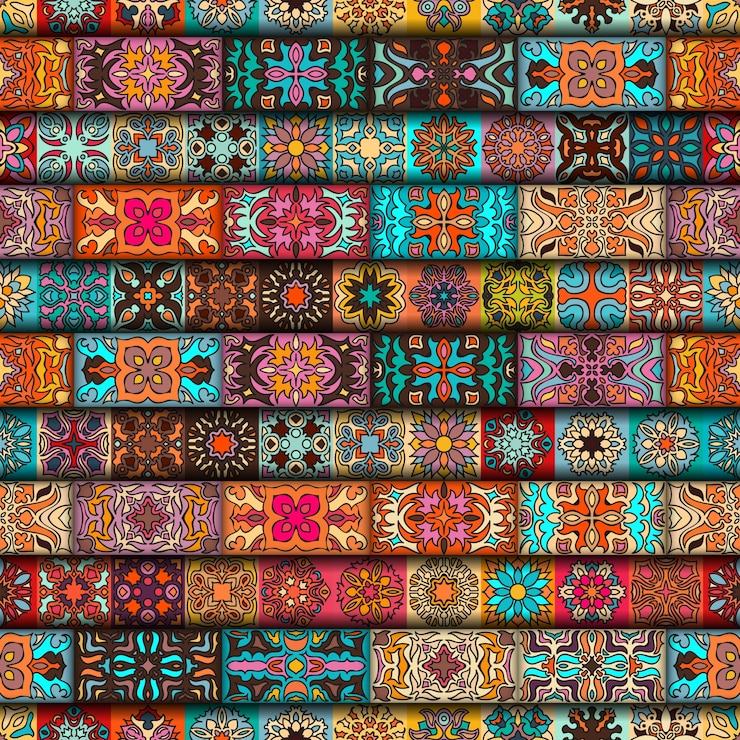 Vector patrón sin costuras elementos decorativos vintage. fondo dibujado a mano