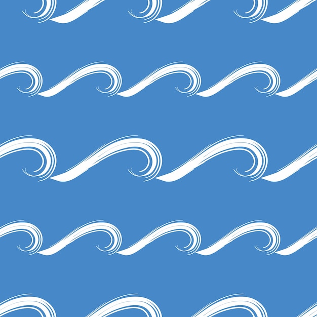 Patrón sin costuras de elementos de diseño de ondas dibujadas abstractas decorativas
