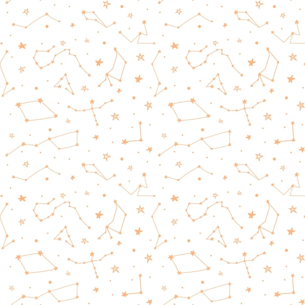 Patrón sin costuras Elementos espaciales patrón infantil astronautas planetas estrellas Constelaciones espaciales