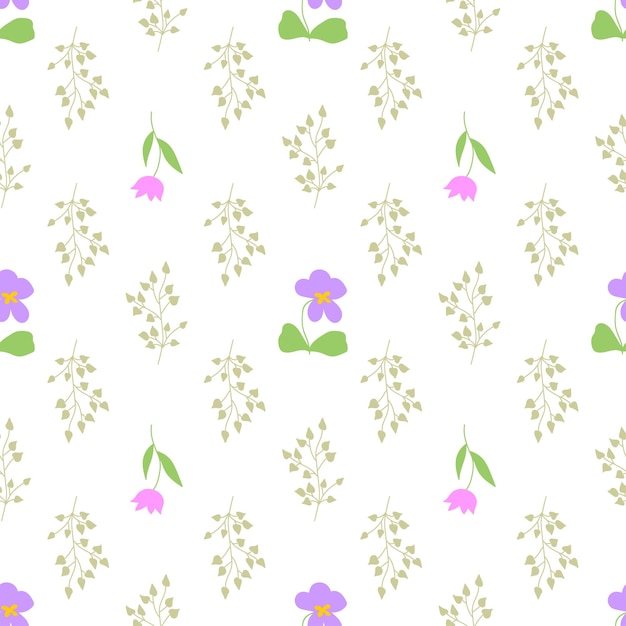 Patrón sin costuras con elementos florales y herbales textura decorativa para papel tapiz textil papelería scrapbook web papel de regalo