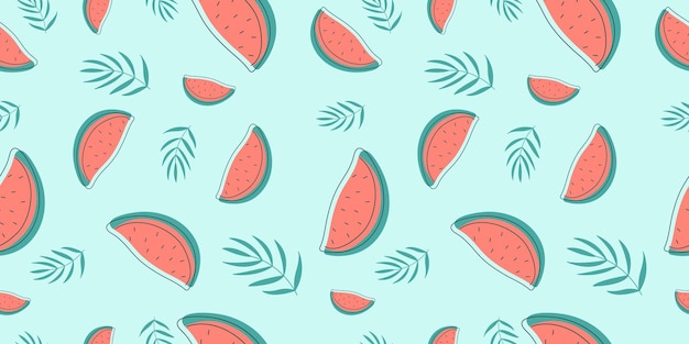 Patrón sin costuras con elementos de verano sobre fondo azul