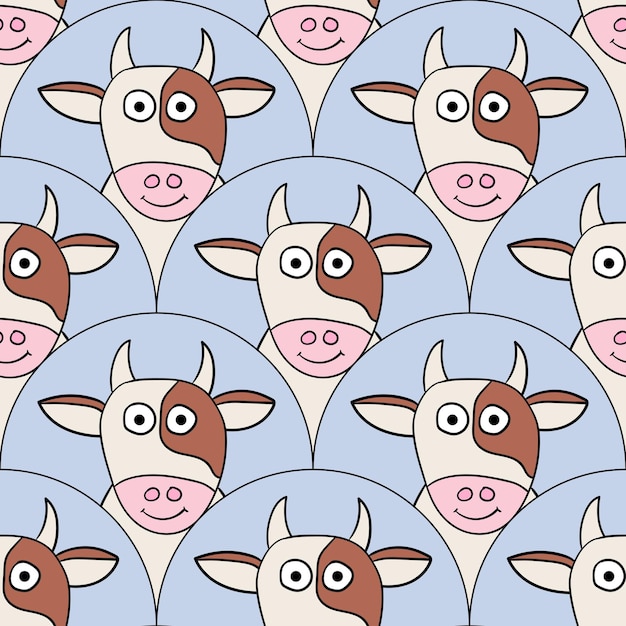 Patrón sin costuras de escamas de pescado de vaca abstracta. Baldosas ornamentales, fondo de mosaico. Patchwork de animales de granja