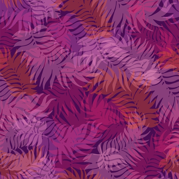 patrón sin costuras con estampado de hojas de palma para textura repetitiva de vector de tela