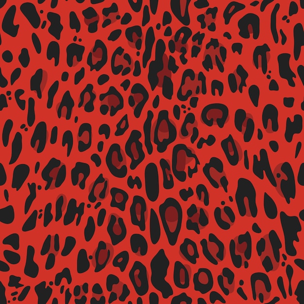 Patrón sin costuras con estampado de leopardo rojo