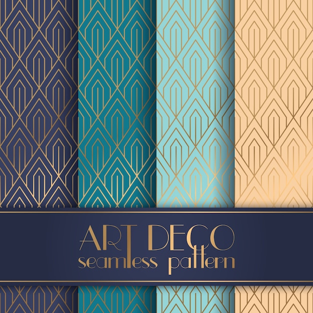 Patrón sin costuras en estilo Art Deco