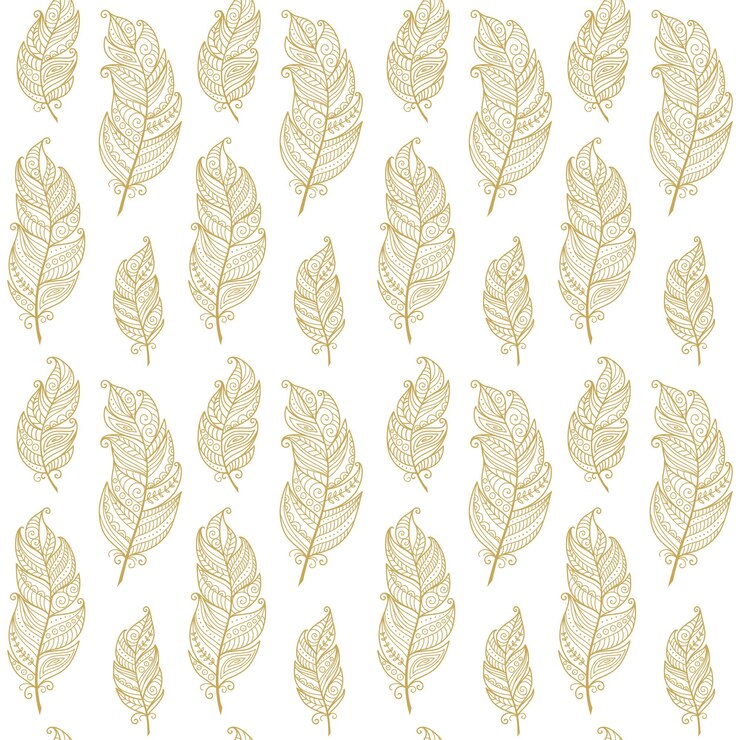 Vector patrón sin costuras de estilo boho con plumas de pájaros étnicos vector concepto gitano tribal dibujado a mano