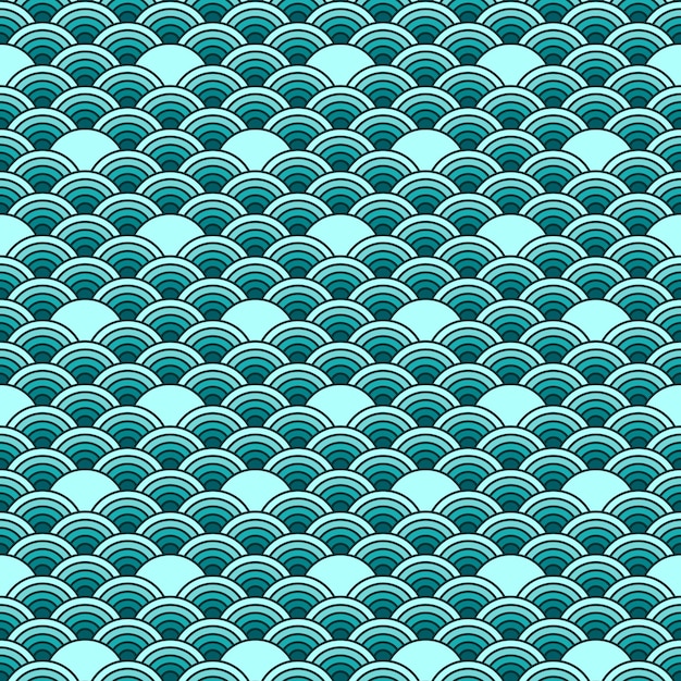 Patrón sin costuras en estilo chino Fondo oriental azul