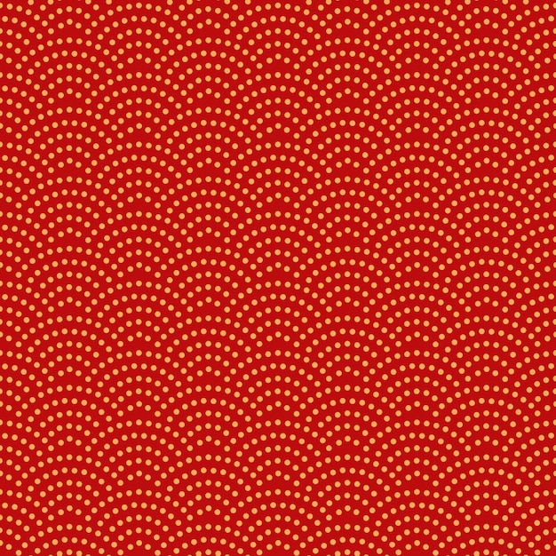 Patrón sin costuras en estilo chino Fondo oriental rojo con olas